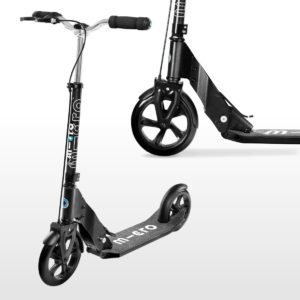 Micro Downtown Scooter Black Adult 2 Wheeled Commuter Big Wheels 